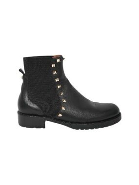 VALENTINO ROCKSTUD Black Leather Chelsea Ankle Boot